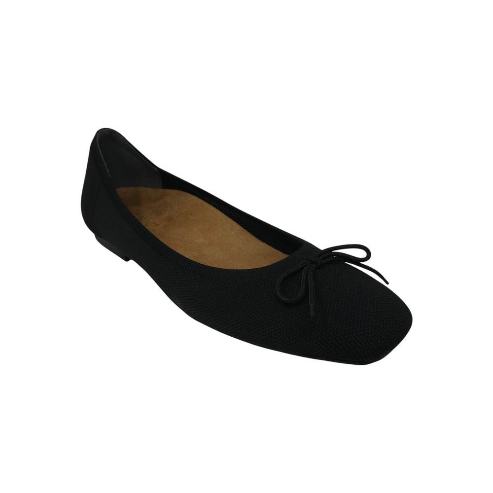 Vionic Klara Knit Ballet Flats Women 9.5 Black Square Toe Bow Slip On Comfort